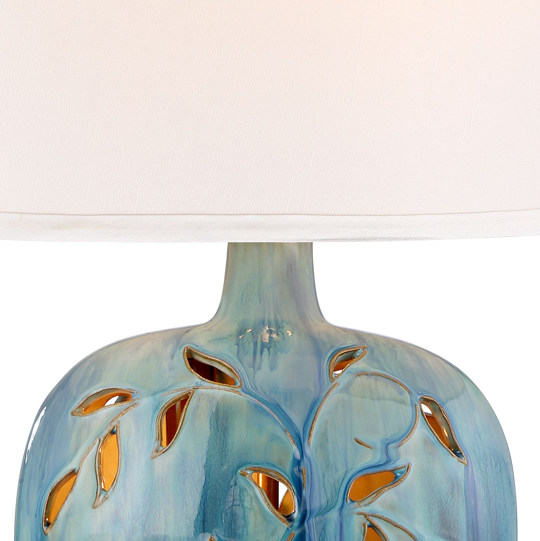 Image 4 Possini Euro Devan Vines 24 1/2" Blue Ceramic Lamp with Night Light more views