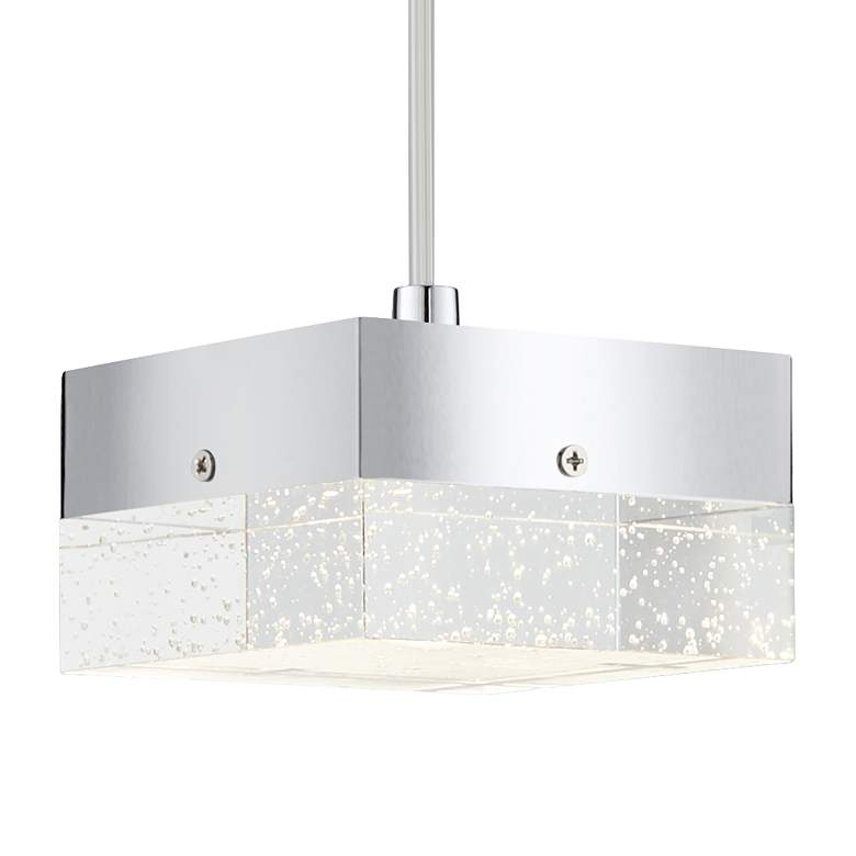 Image 1 Possini Euro Devin 5"W Polished Chrome and Crystal LED Pendant Light