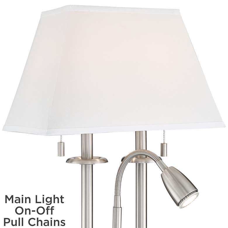 Image 6 Possini Euro Dexter 26 inch Nickel Desk Lamp with USB Port and Outlets more views