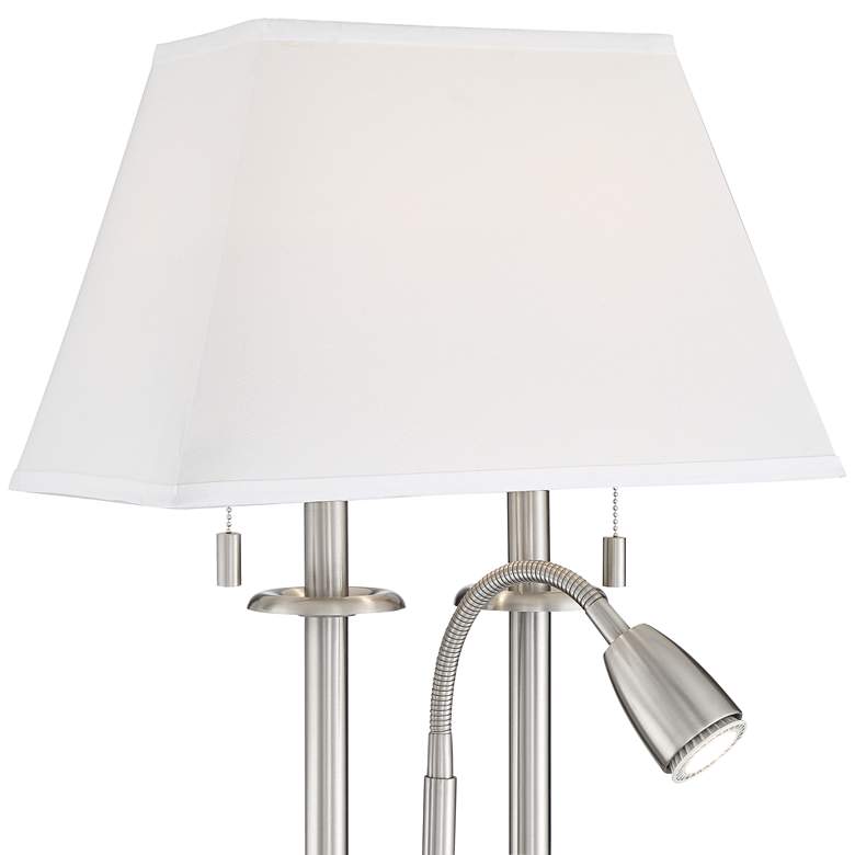 Image 3 Possini Euro Dexter 26" Nickel Desk Lamp with USB Ports and Outlets more views