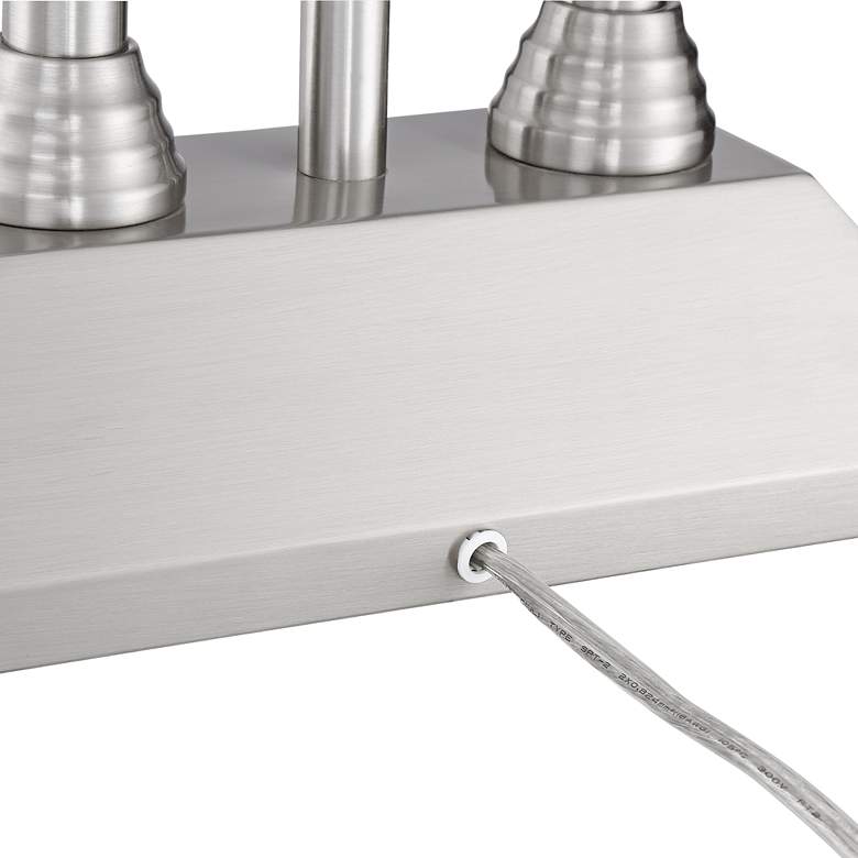 Image 7 Possini Euro Dexter 26" Nickel Desk Lamp with USB Ports and Outlets more views