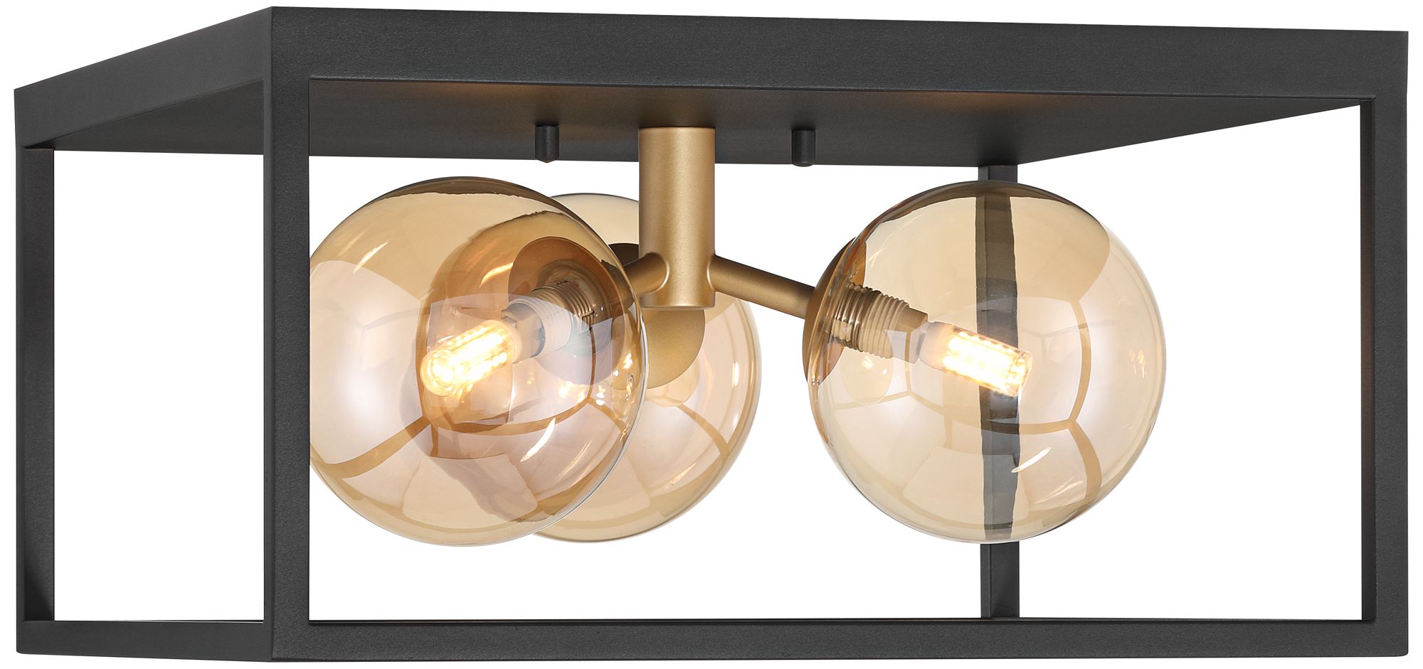 Image 6 Possini Euro Deza 14 1/2" Wide Black 3-Light LED Ceiling Light more views