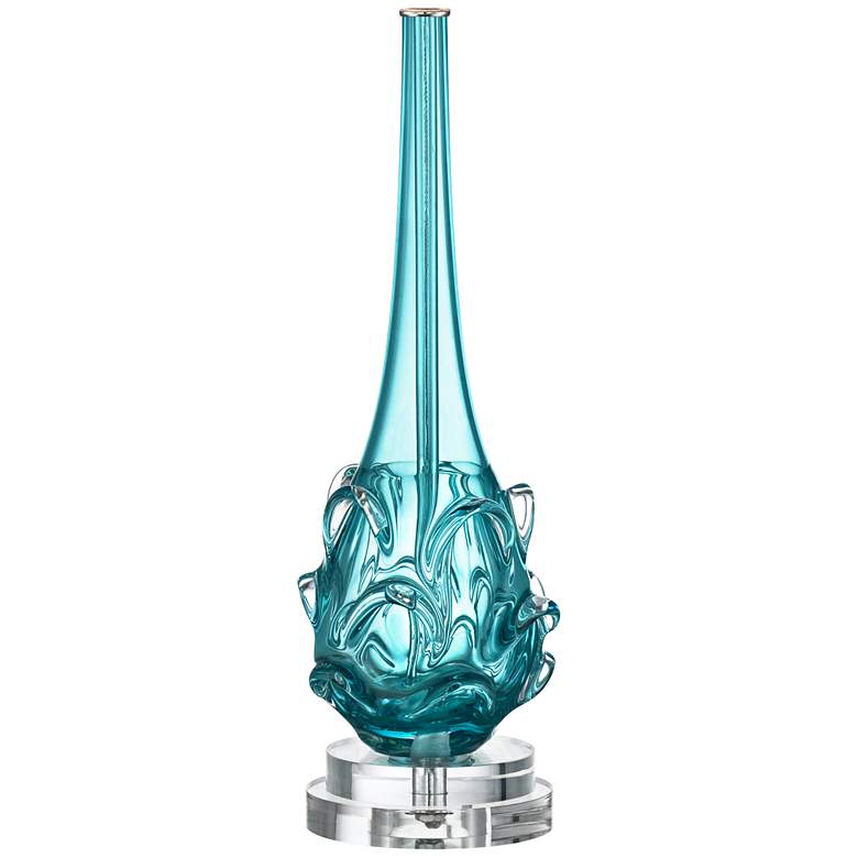Possini Euro Dinah Modern Blue Art Glass Table Lamp more views