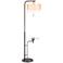 Possini Euro Dion Bronze Tray Table USB Floor Lamp