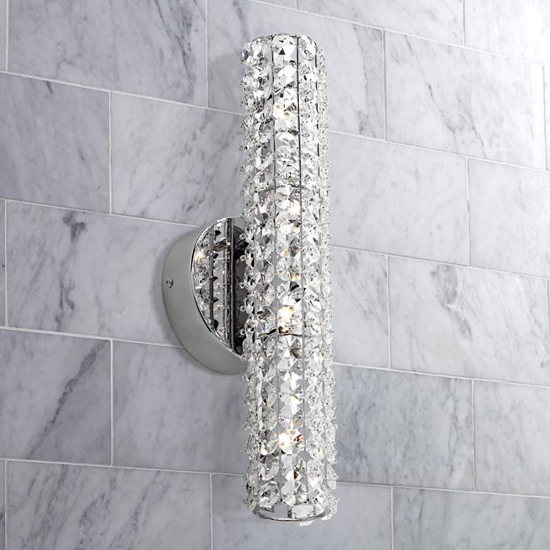 Possini Euro Divina 16 1/2&quot; Wide Crystal Vanity Bath Light