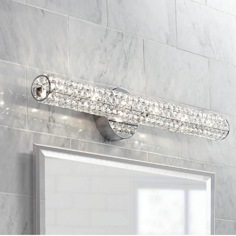 Image 1 Possini Euro Divina 27 1/2" Wide Crystal Vanity Bath Light