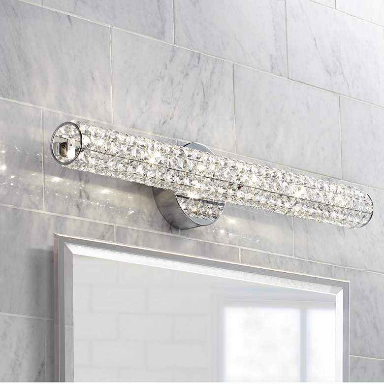 Image 1 Possini Euro Divina 27 1/2 inch Wide Crystal Vanity Bath Light