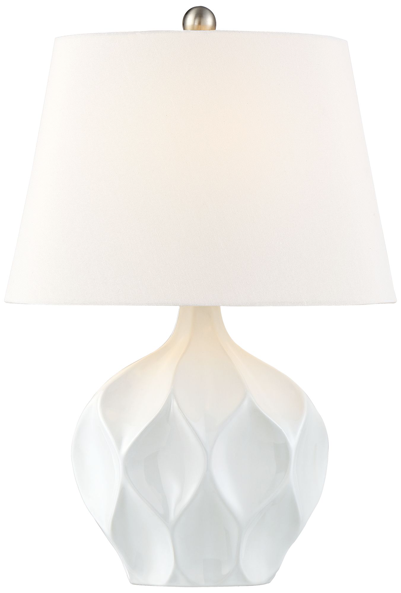 Image 3 Possini Euro Dobbs 22 1/2" White Ceramic Modern Accent Table Lamp
