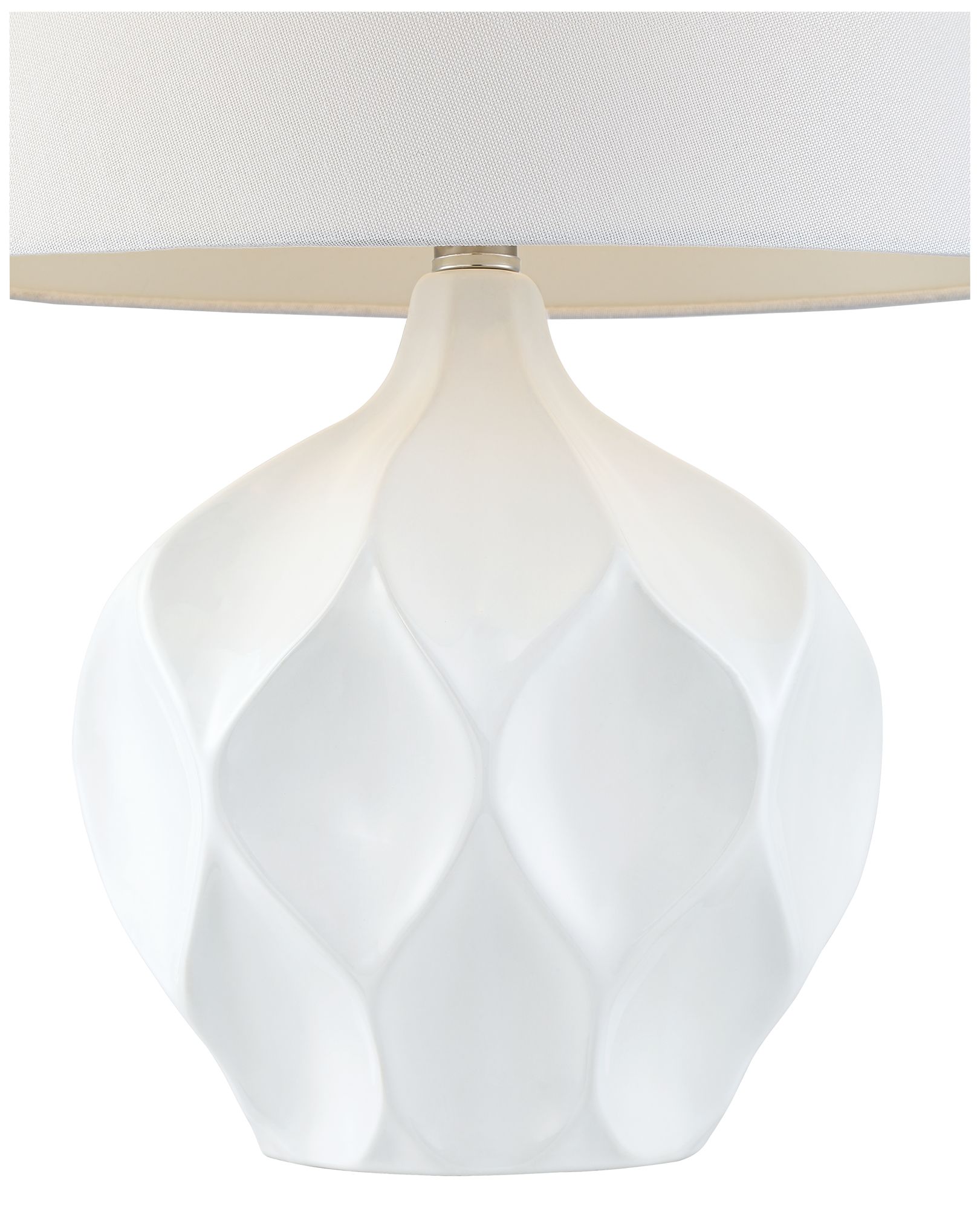Image 6 Possini Euro Dobbs 22 1/2" White Ceramic Modern Accent Table Lamp more views
