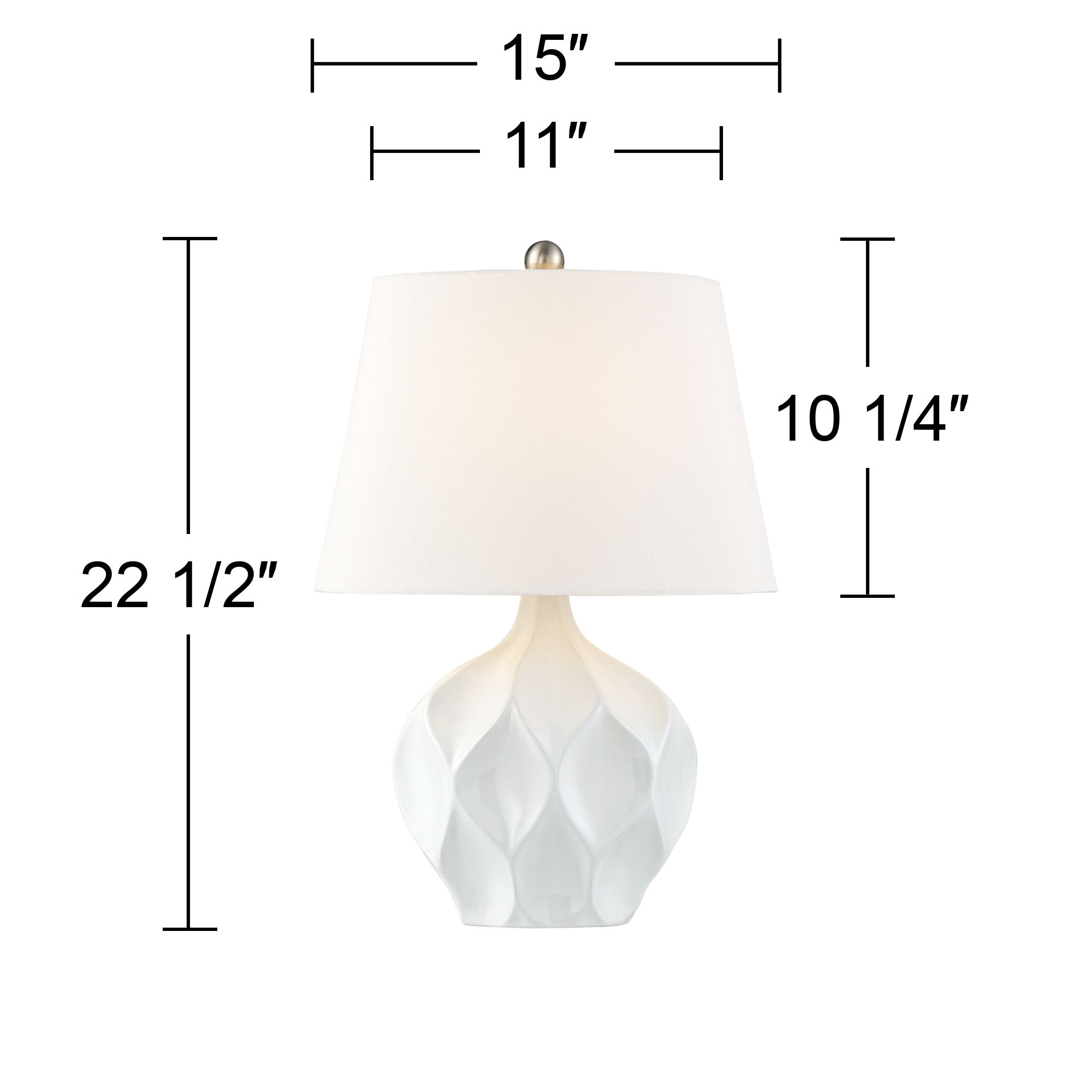 Possini Euro Dobbs 22 1/2" White Ceramic Modern Accent Table Lamp in scene