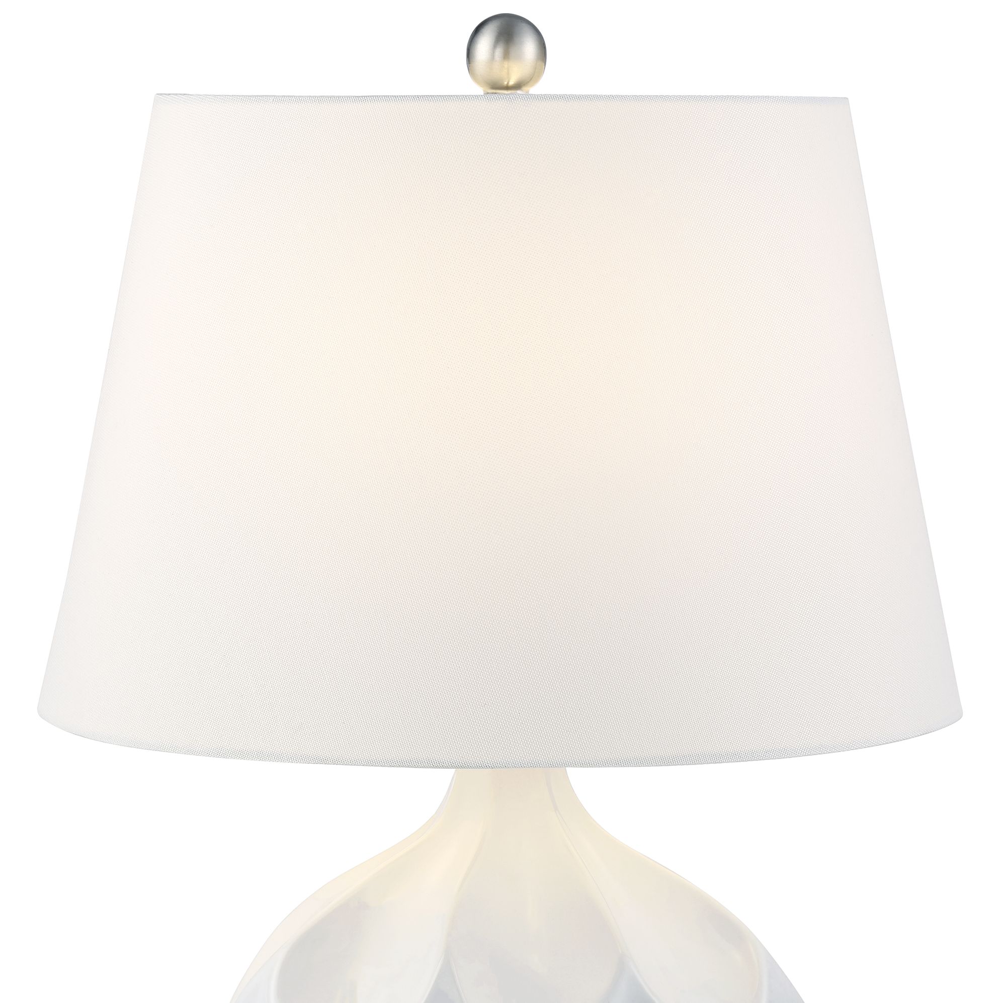 Image 3 Possini Euro Dobbs 22 1/2" White Ceramic Modern Table Lamps Set of 2 more views