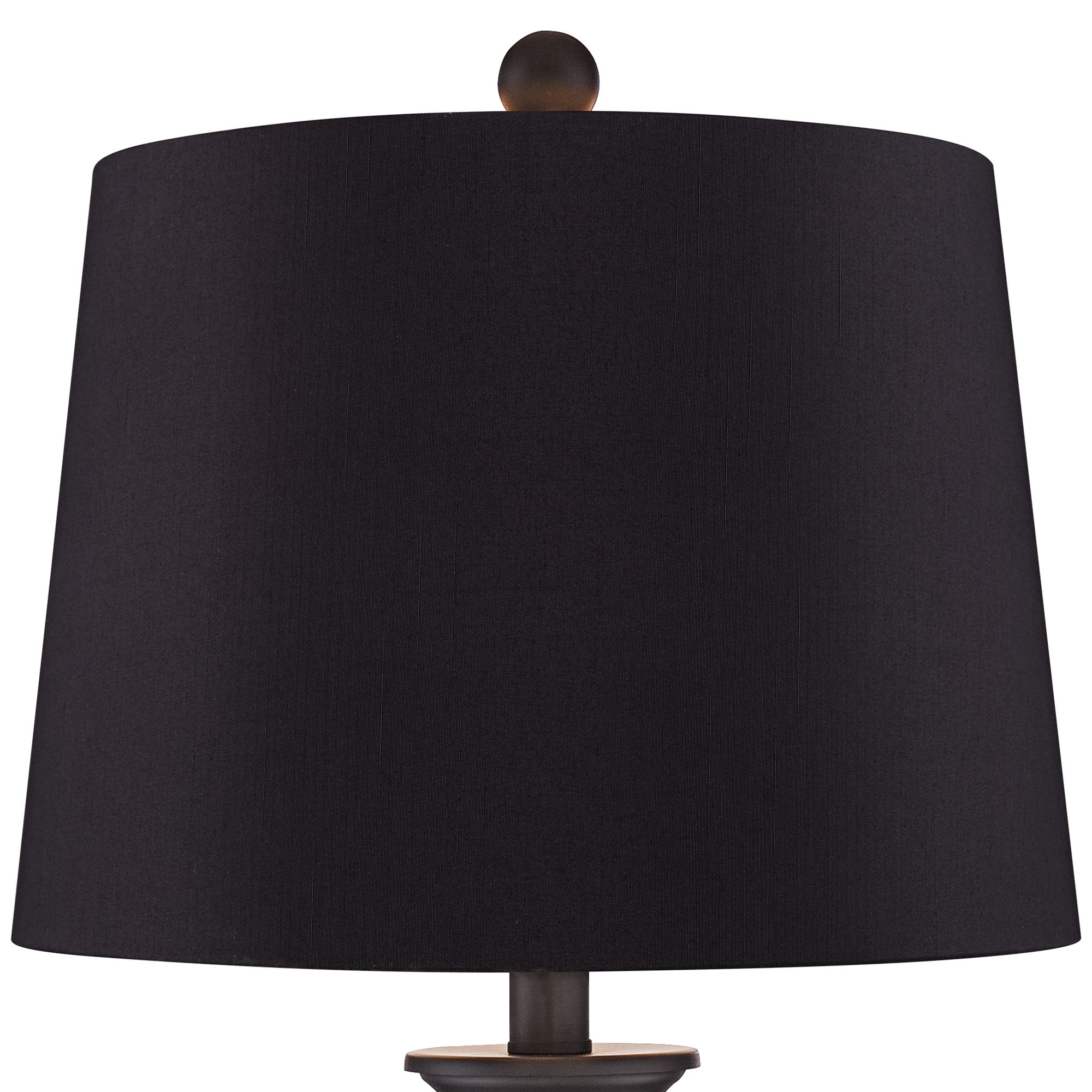 Image 2 Possini Euro Dolbey 28" Bronze Column Black Shade Table Lamps Set of 2 more views