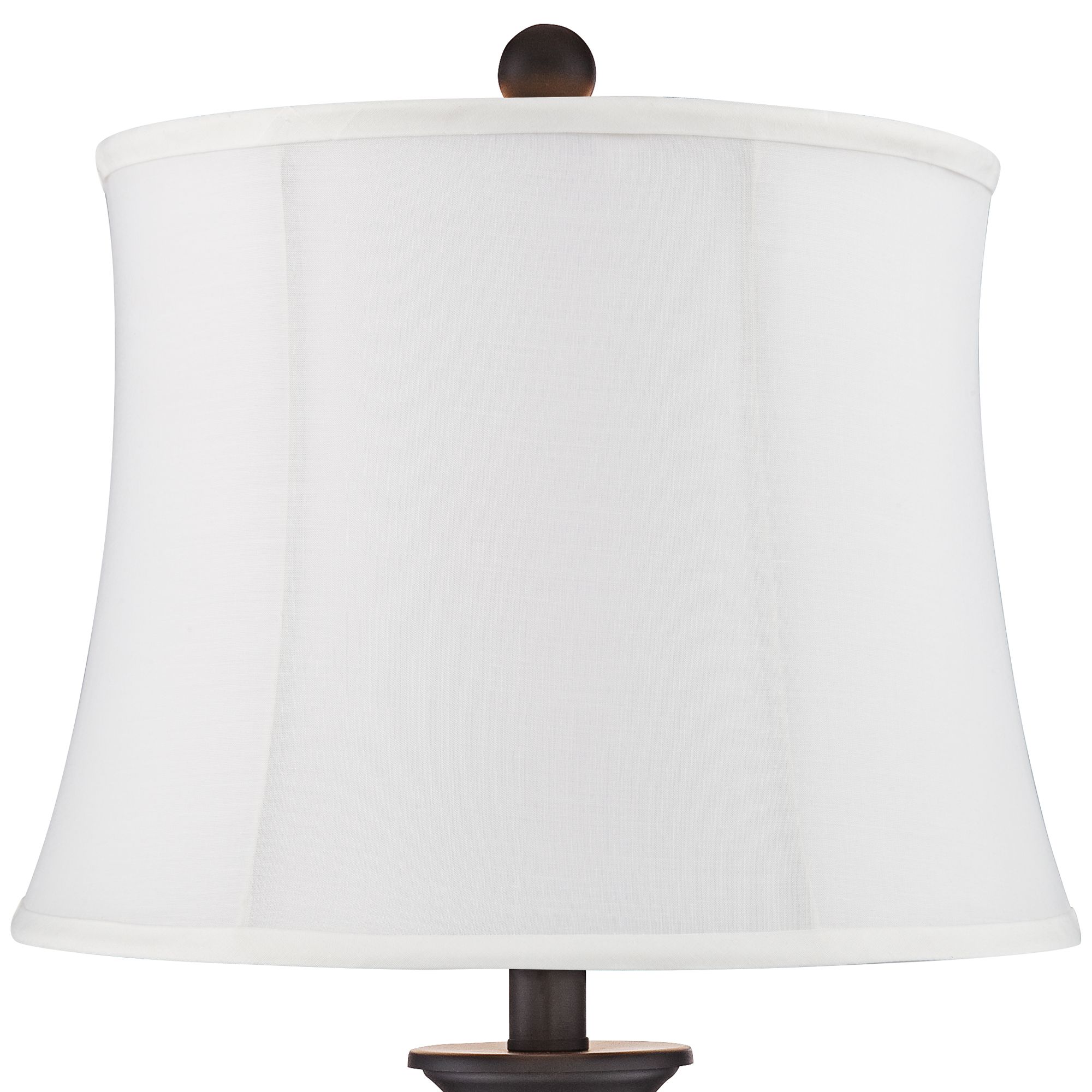Image 2 Possini Euro Dolbey 28" Bronze Column White Shade Table Lamps Set of 2 more views