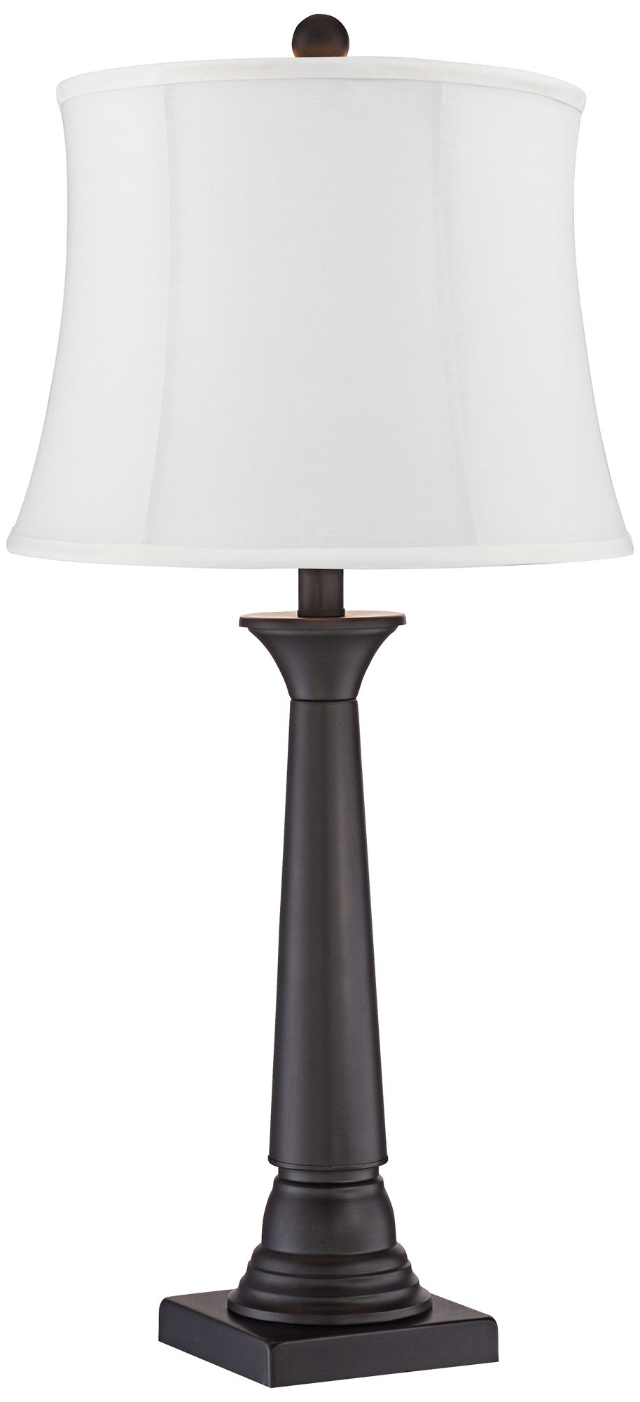 Image 4 Possini Euro Dolbey 28" Bronze Column White Shade Table Lamps Set of 2 more views