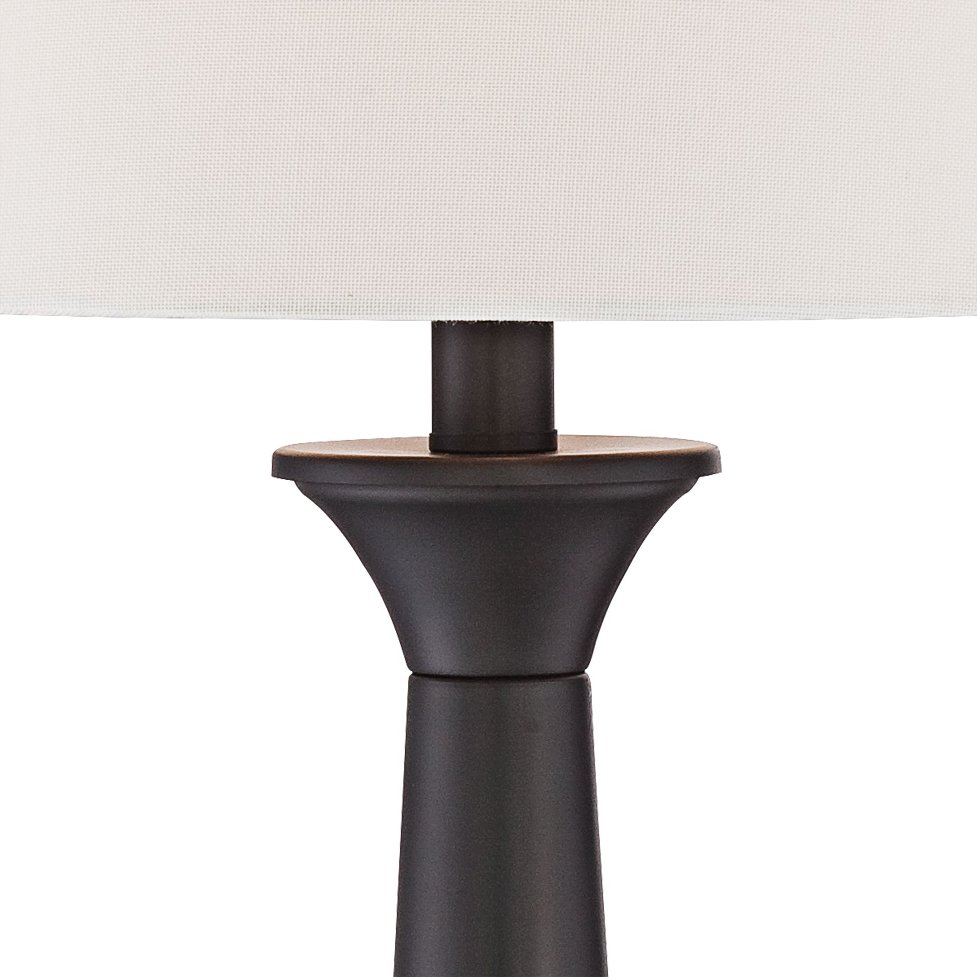 Image 5 Possini Euro Dolbey 28" High Bronze Column Lamps Set of 2 with Dimmers more views