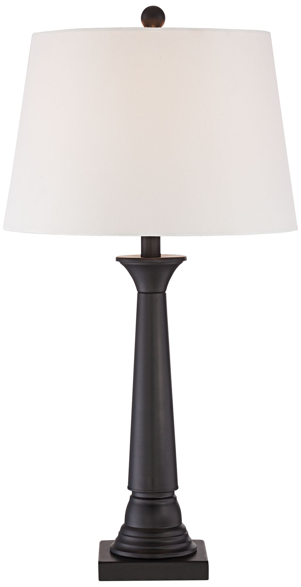 Possini Euro Dolbey 28" High Bronze Column Lamps Set of 2 with Dimmers in scene