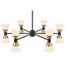 5_Possini Euro Domino 32" Black and Brass 12-Light Modern Chandelier more views