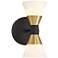 Possini Euro Domino 9 1/2"H Black and Brass 2-Light Wall Sconce