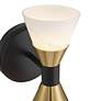 4_Possini Euro Domino 9 1/2"H Black and Brass 2-Light Wall Sconce more views