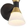 6_Possini Euro Domino 9 1/2"H Black and Brass 2-Light Wall Sconce more views