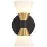 7_Possini Euro Domino 9 1/2"H Black and Brass 2-Light Wall Sconce more views