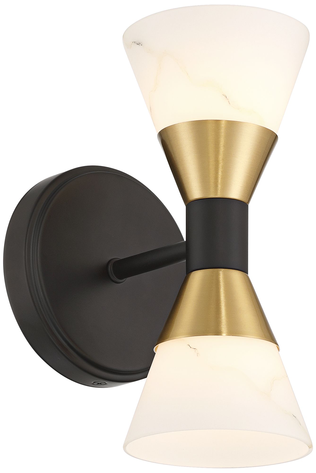 Watch A Video About the Possini Euro Domino Black and Brass 2-Light Wall Sconce