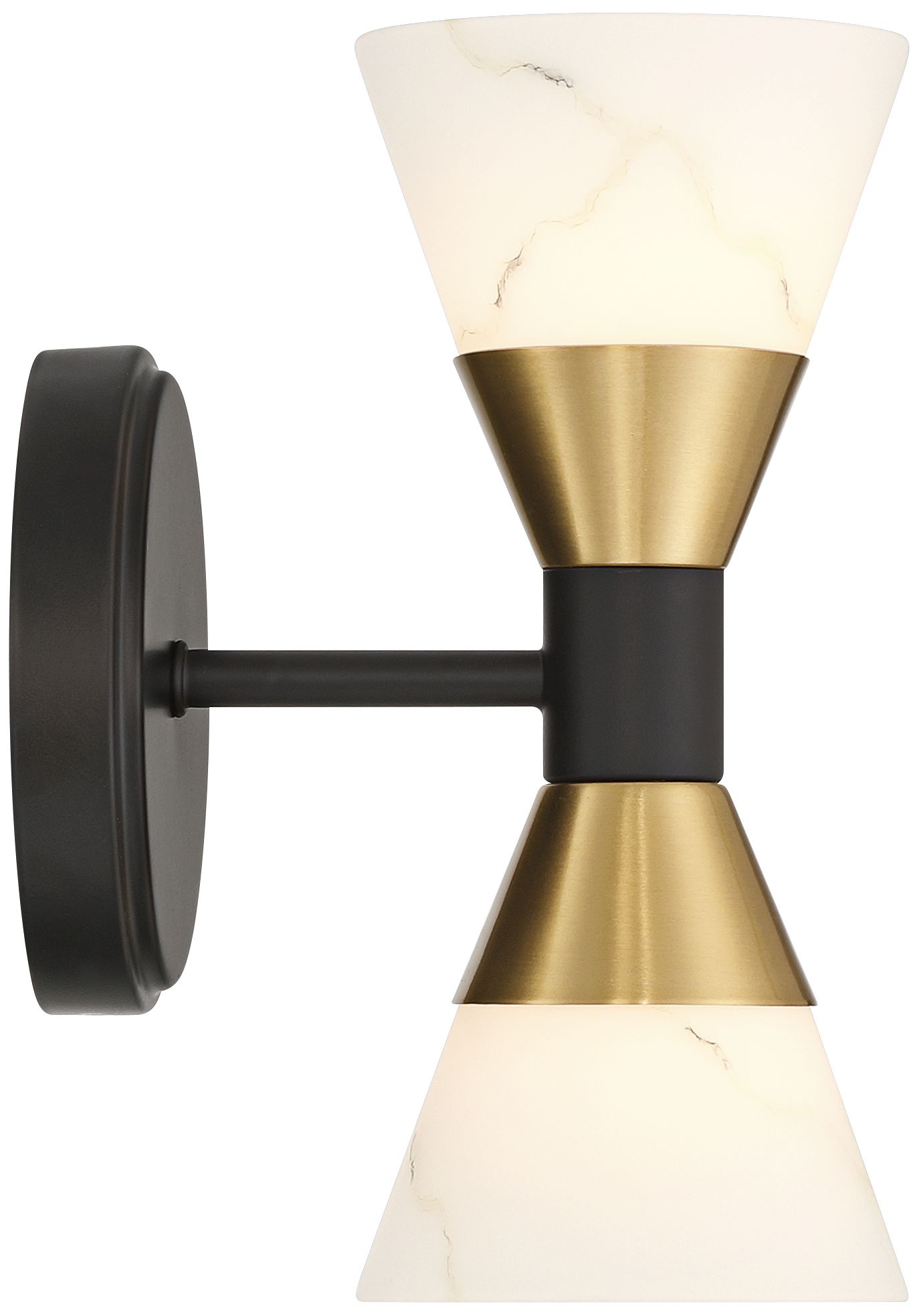 Watch A Video About the Possini Euro Domino Black and Brass 2-Light Wall Sconce