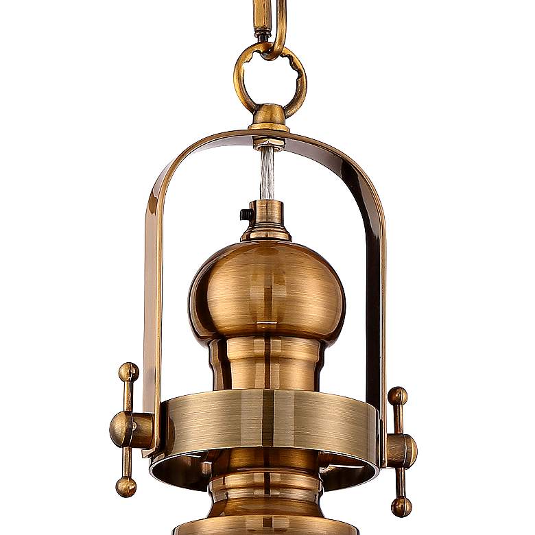 Image 4 Possini Euro Donovan 13" Antique Brass and Clear Glass Pendant Light more views