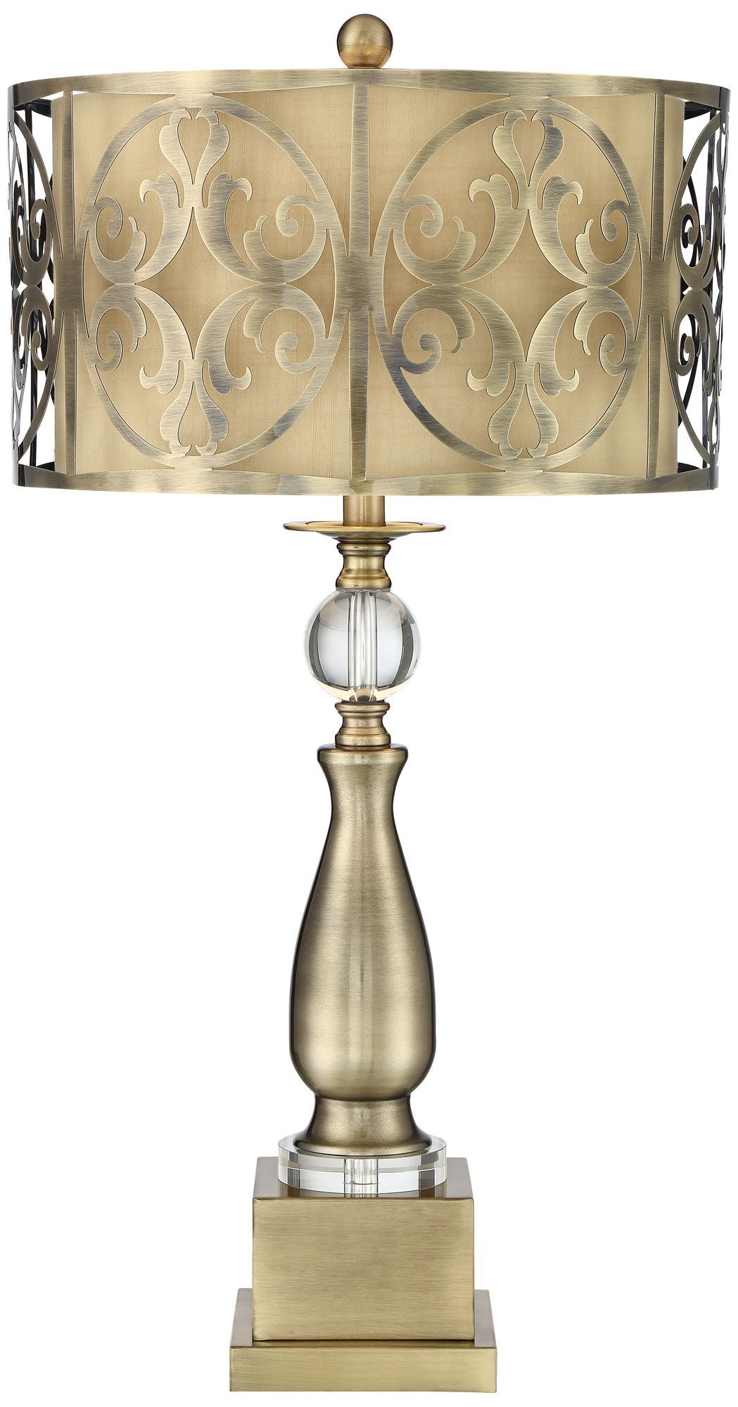 Possini Euro Doris 30 1/2" Brass Double Shade Candlestick Table Lamp