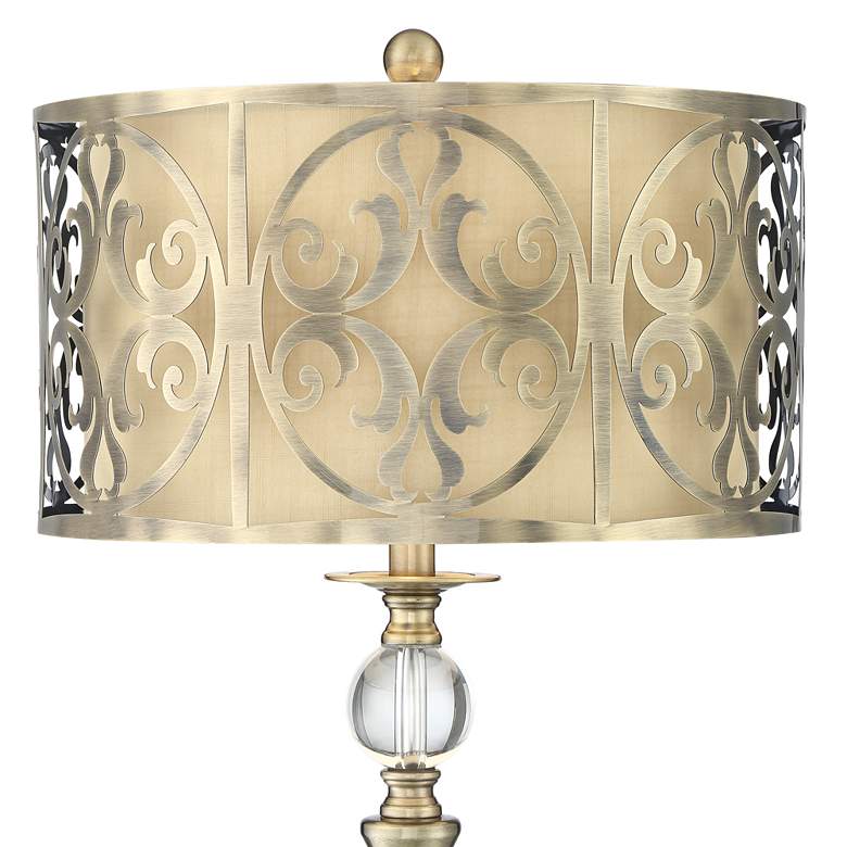 Image 3 Possini Euro Doris 30 1/2" Metal Lamp with Square White Marble Riser more views