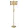 Possini Euro Doris Antique Brass Floor Lamp