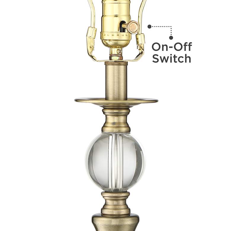 Image 5 Possini Euro Doris Brass Candlestick Table Lamp with Dimmer with USB Port more views
