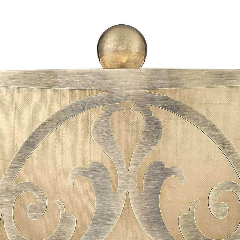 Image 2 Possini Euro Doris Brass Metal Table Lamp with Square White Marble Riser more views