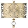 Possini Euro Doris Brass Metal Table Lamp with Square White Marble Riser