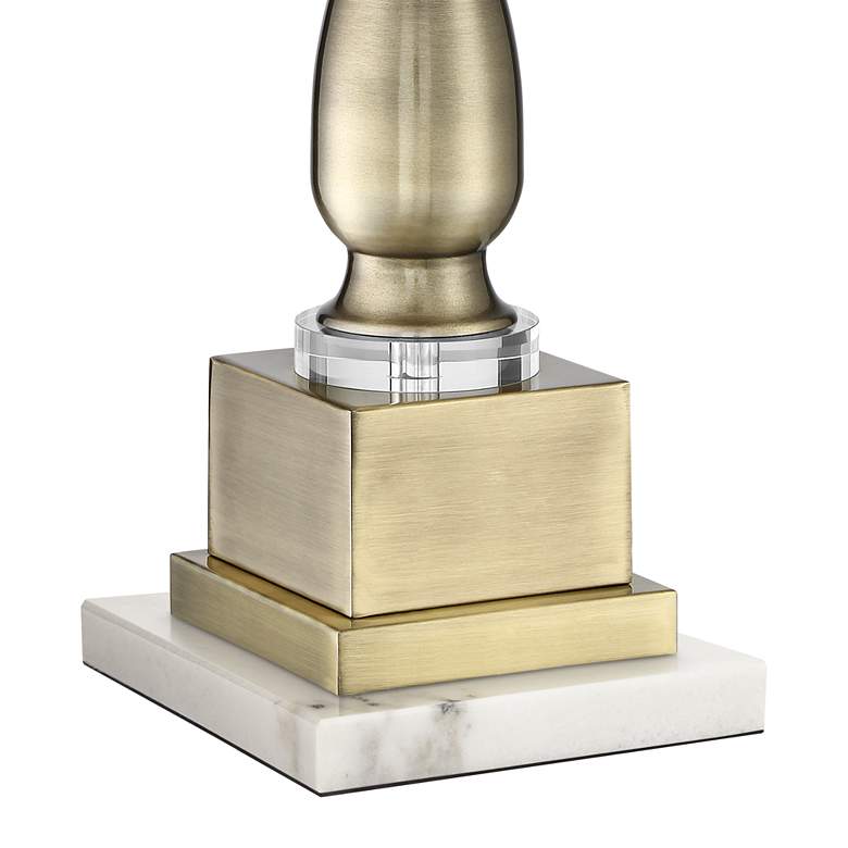 Image 5 Possini Euro Doris Brass Metal Table Lamp with Square White Marble Riser more views