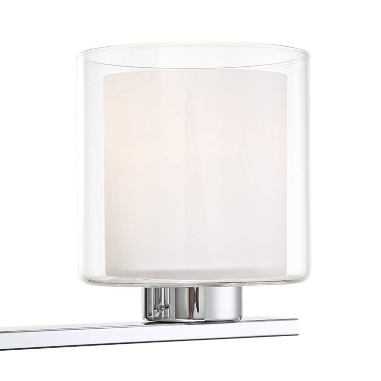 Image 3 Possini Euro Dorris 22" Wide Double Glass 3-Light Chrome Bath Light more views
