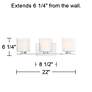 Possini Euro Dorris 22" Wide Double Glass 3-Light Chrome Bath Light