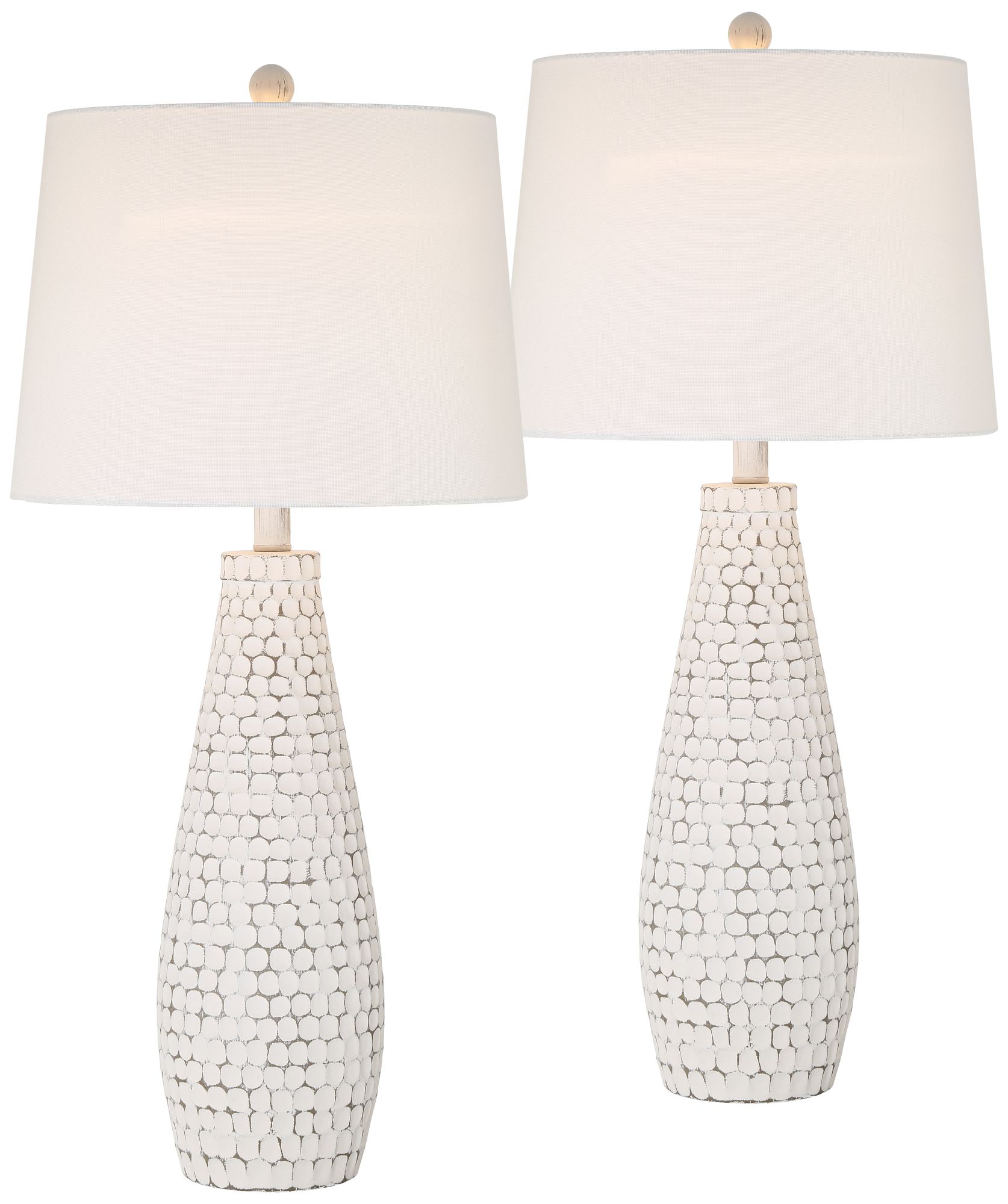 Image 3 Possini Euro Dot 29 1/2" Modern White USB Table Lamps Set of 2