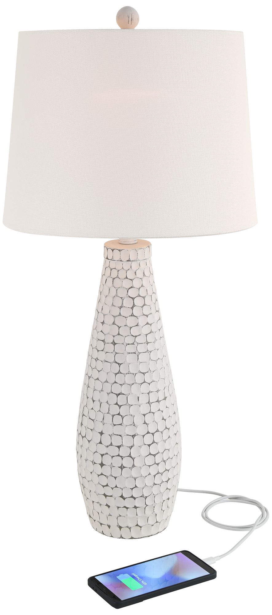 Image 4 Possini Euro Dot 29 1/2" Modern White USB Table Lamps Set of 2 more views