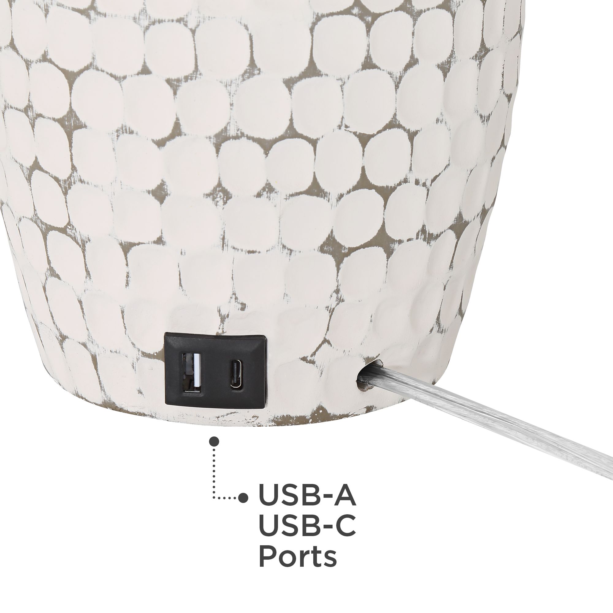 Image 6 Possini Euro Dot 29 1/2" Modern White USB Table Lamps Set of 2 more views