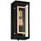 Possini Euro Double Box 15 1/2" Black and Brass Outdoor Wall Light