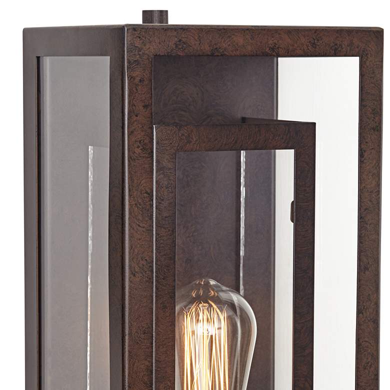 Image 4 Possini Euro Double Box 15 1/2" Bronze and Glass Outdoor Wall Light more views