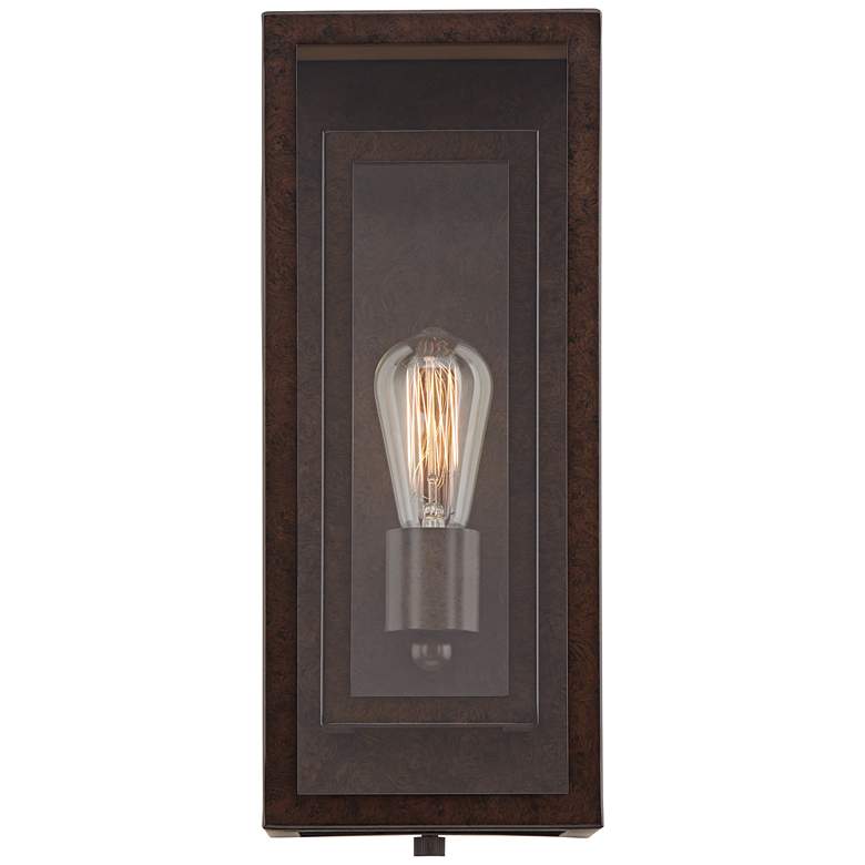 Image 6 Possini Euro Double Box 15 1/2" Bronze and Glass Outdoor Wall Light more views