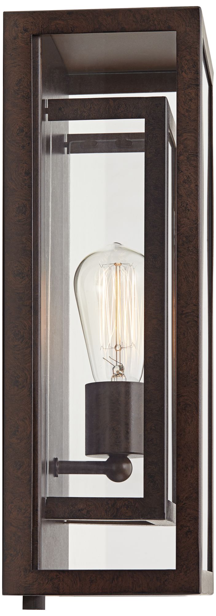 Possini Euro Double Box 15 1/2" Bronze and Glass Outdoor Wall Light in scene