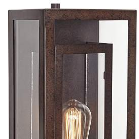 Image4 of Possini Euro Double Box 15 1/2" Glass and Bronze Outdoor Wall Light more views