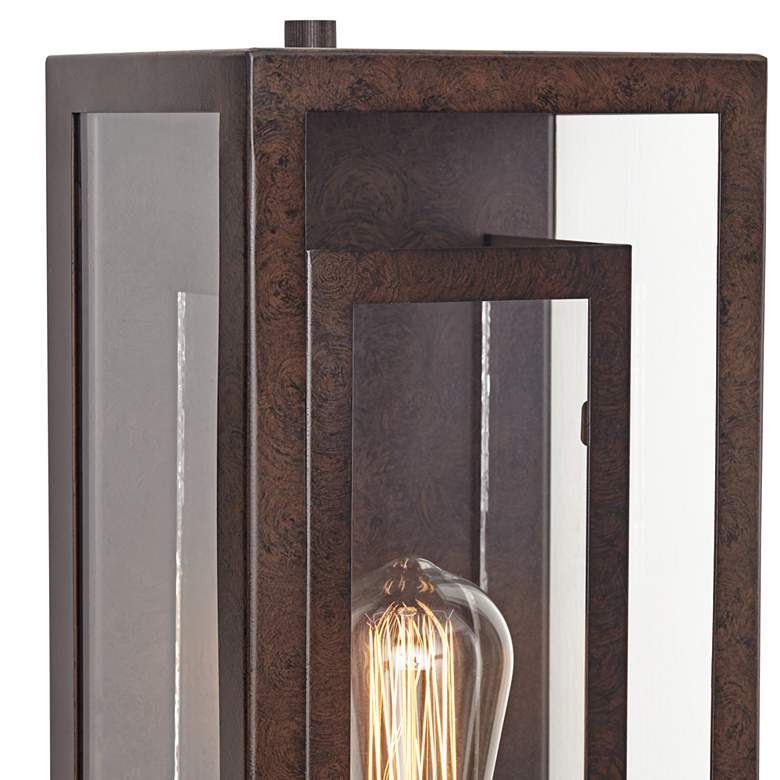 Image 4 Possini Euro Double Box 15 1/2" Glass and Bronze Outdoor Wall Light more views
