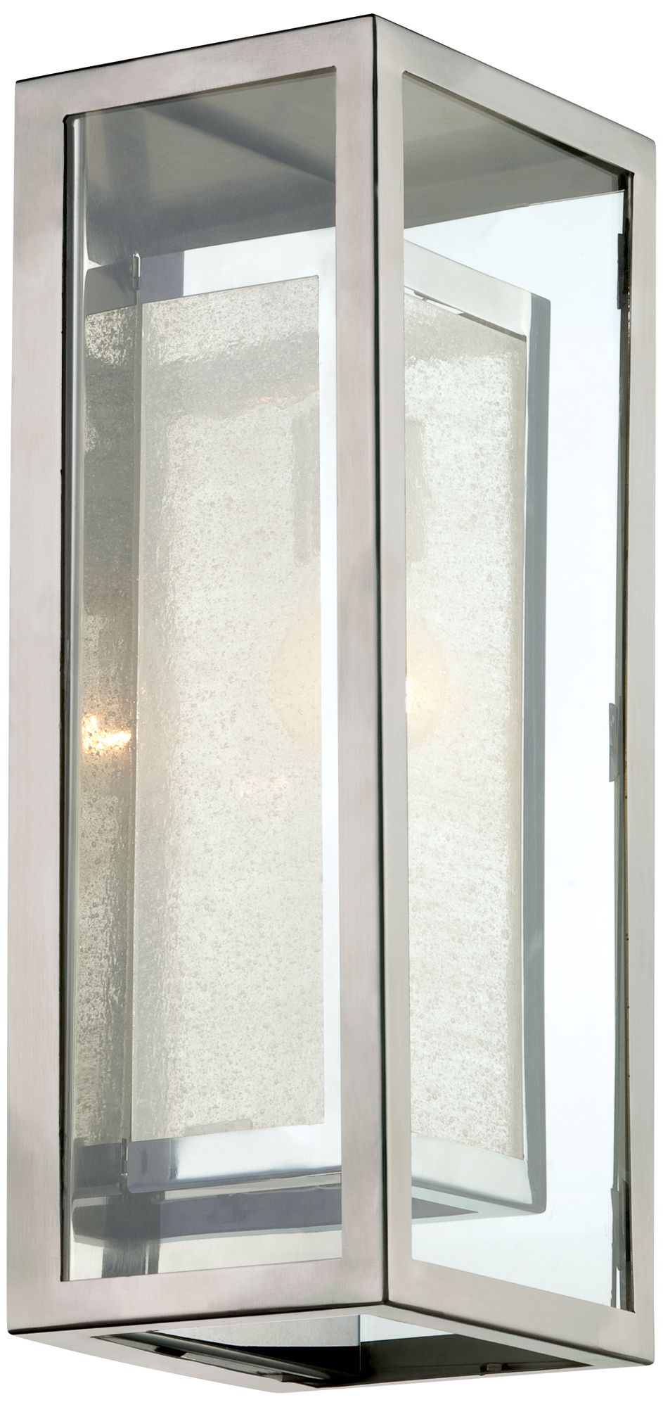 Image 4 Possini Euro Double Box 15 1/2" High Chrome Outdoor Wall Light more views