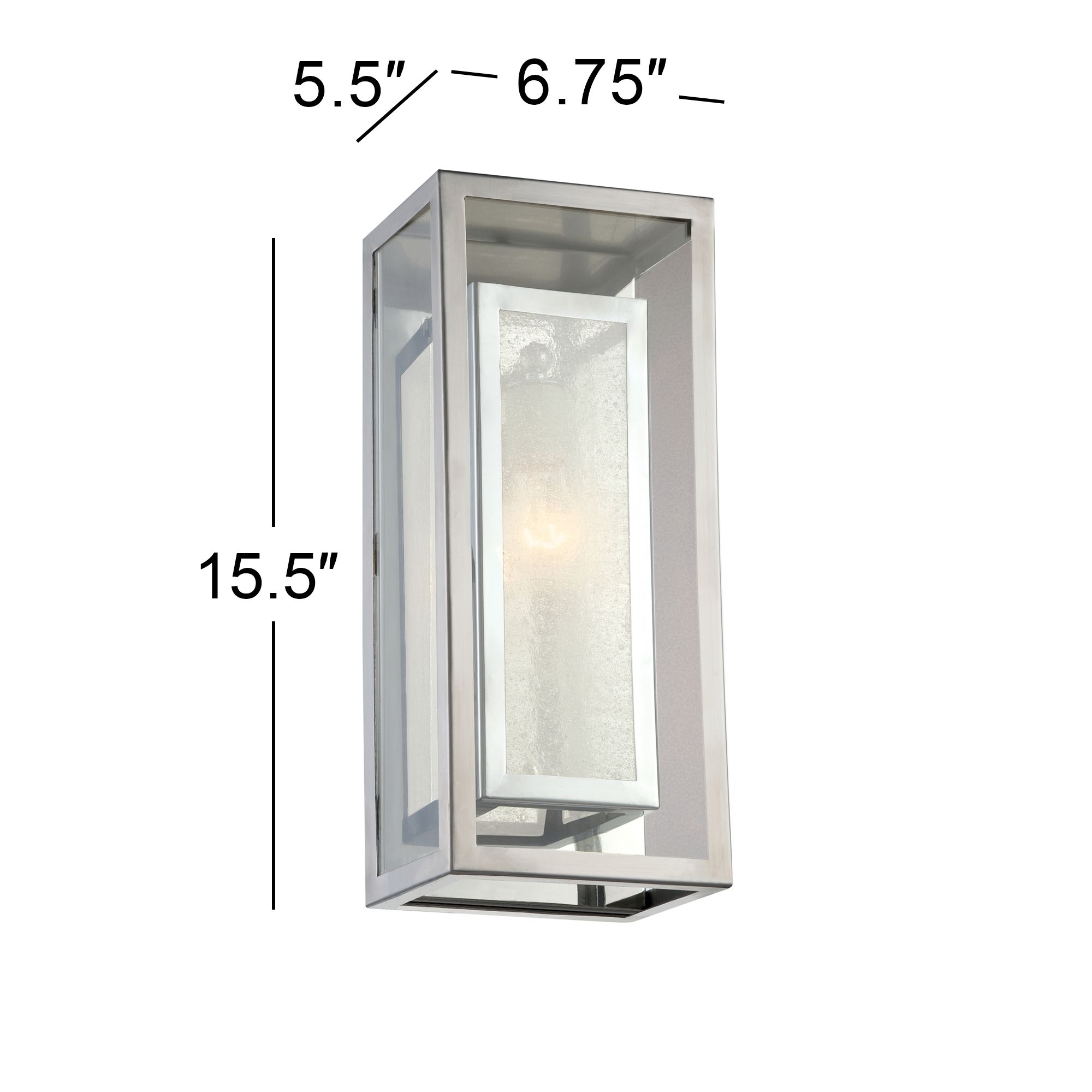 Possini Euro Double Box 15 1/2" High Chrome Outdoor Wall Light