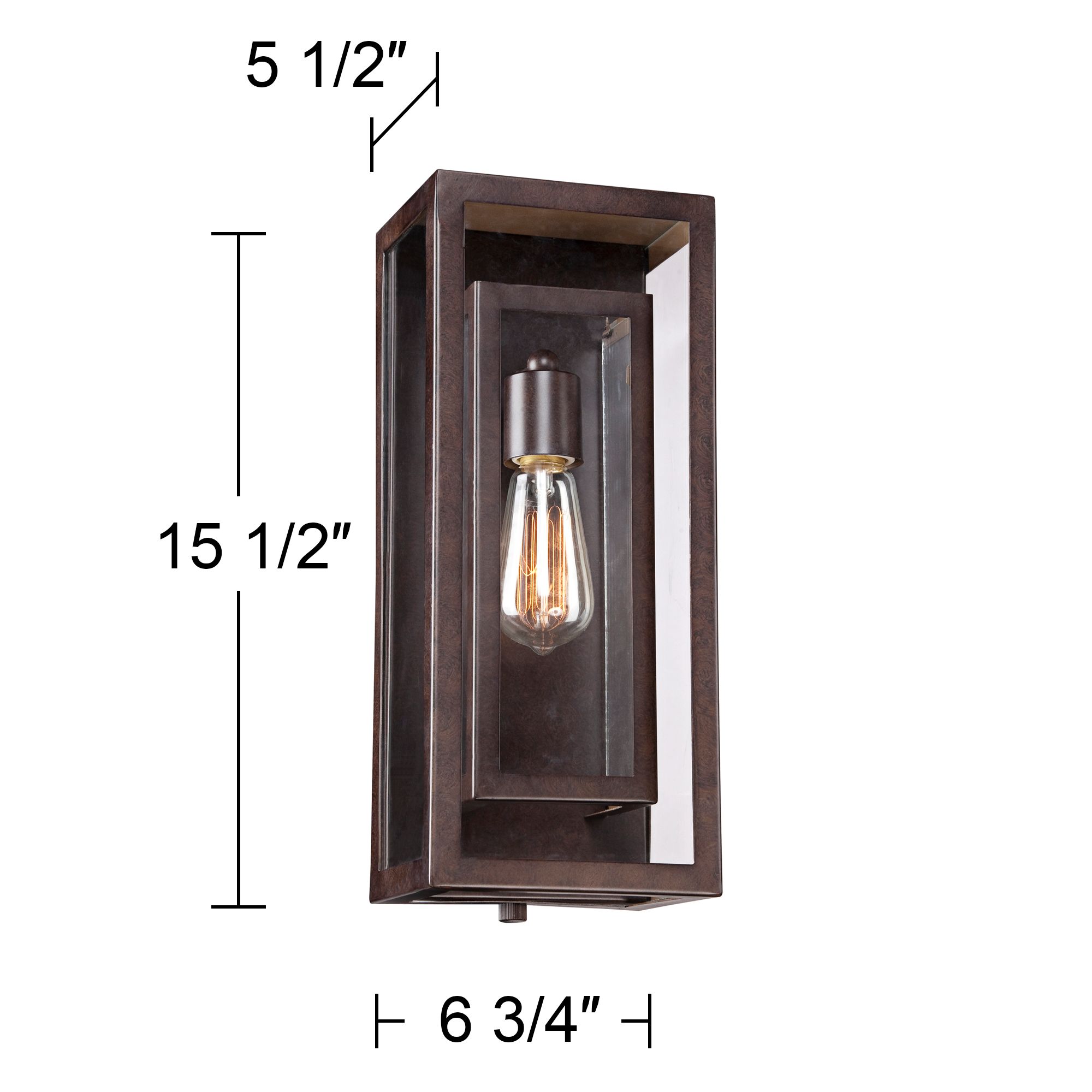 Possini Euro Double Box 15 1/2" High Glass and Bronze Sconces Set of 2