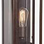 Possini Euro Double Box 15 1/2" High Glass and Bronze Wall Sconce
